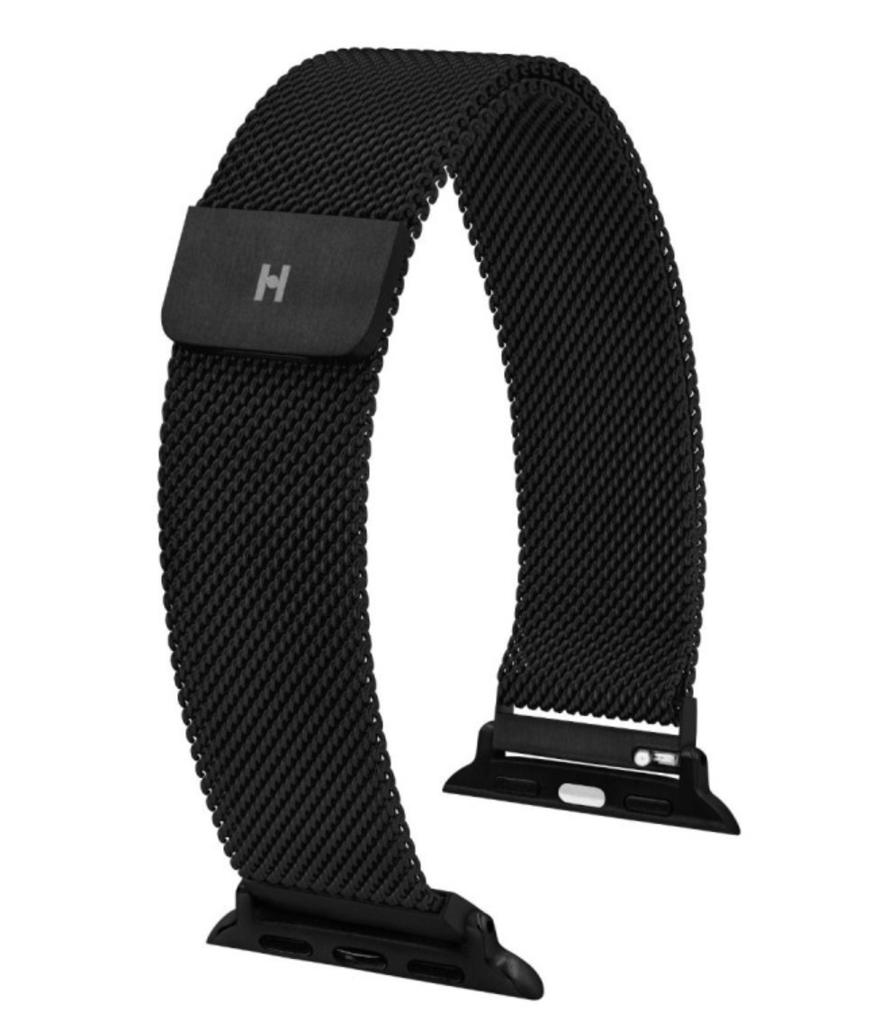 bransoleta hirsch milanese do apple watch czarna stalowa